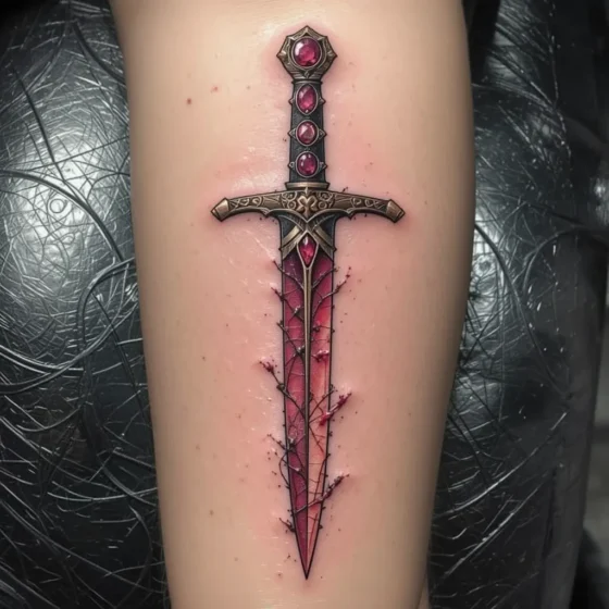 Ruby Dagger Tattoo