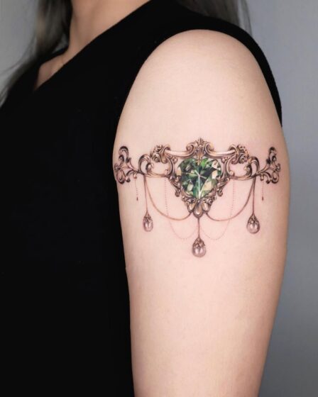 Victorian Emerald Armlet Tattoo
