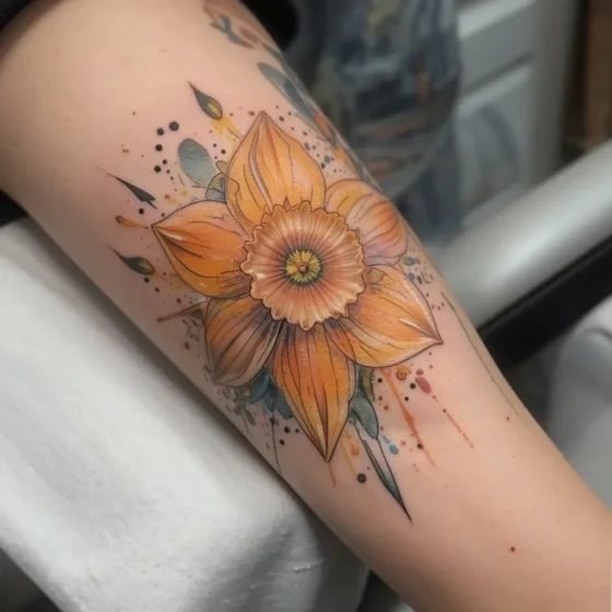 Watercolor Daffodil Splash
