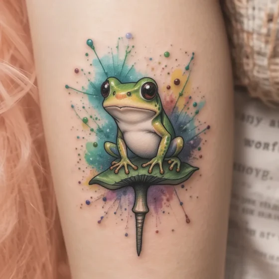 Watercolor Frog Tattoo