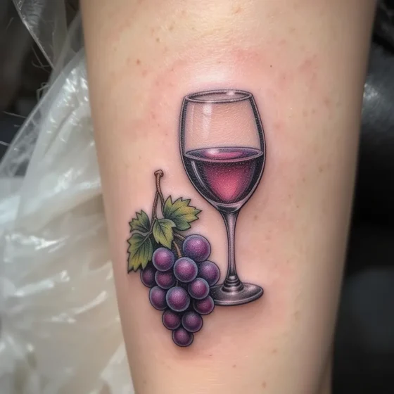 Wine Glass and Grapes