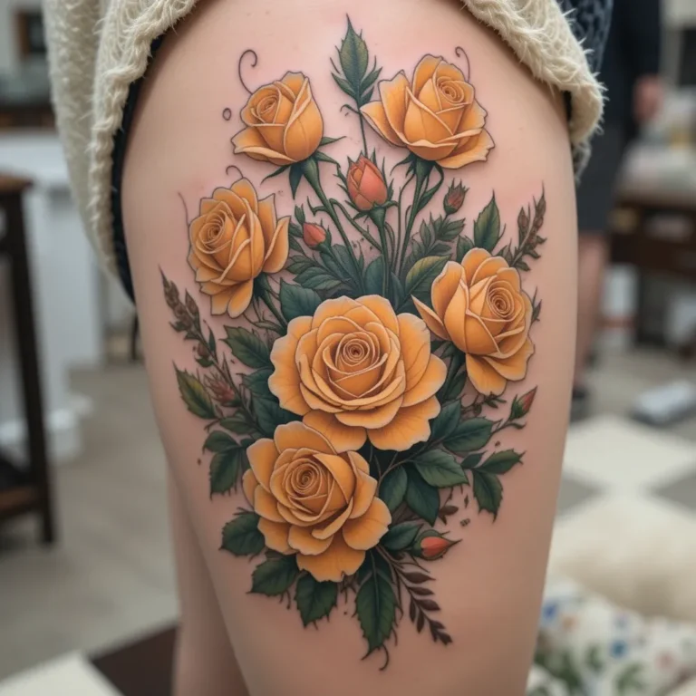 Yellow Rose Garden Scene