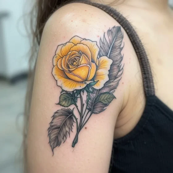 Yellow Rose and Feather
