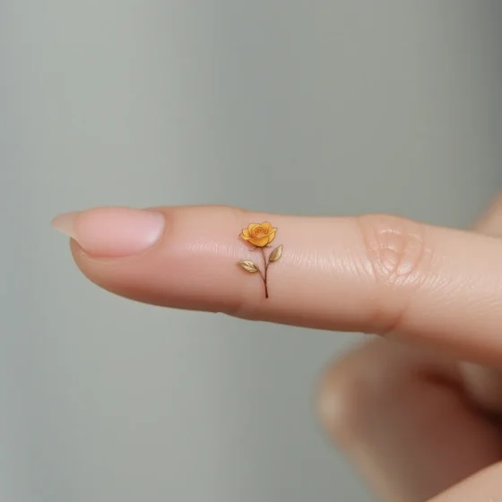 Yellow Rose on Finger