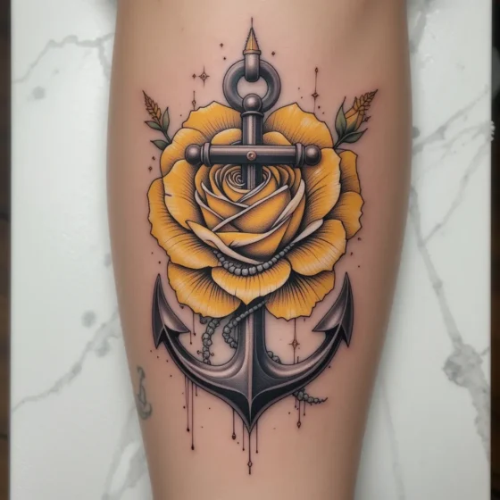 Yellow Rose with Anchor
