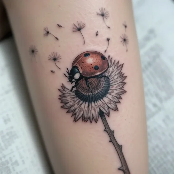 Ladybug with Dandelion Seeds