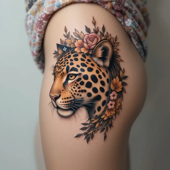 Leopard with Floral Crown
