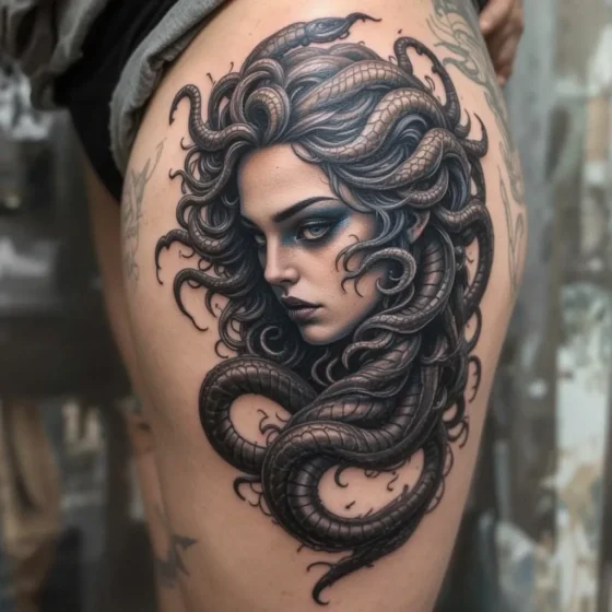 Medusa Portrait with Snakes