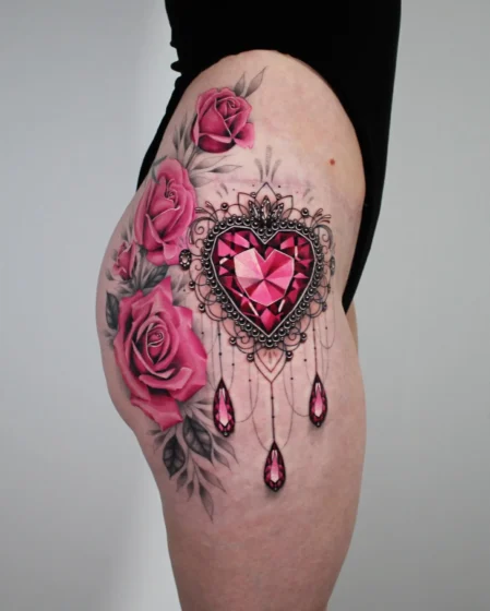 Ornamental Ruby Pendant Tattoo