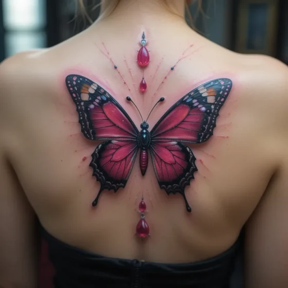 Ruby Butterfly Tattoo