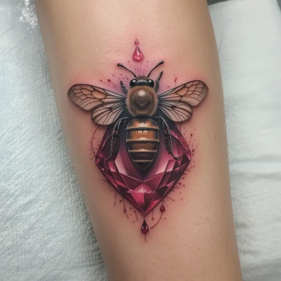 Ruby Honeybee Tattoo