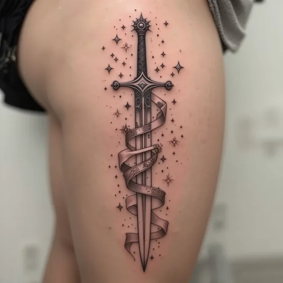 Sword with Ribbons and Stars