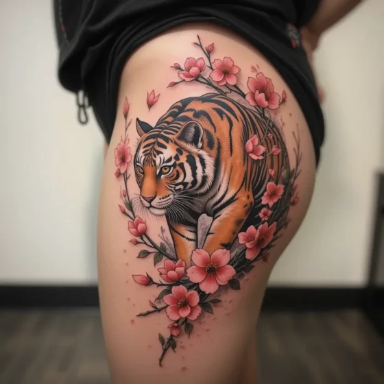 Tiger and Cherry Blossoms
