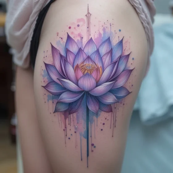 Watercolor Lotus Bloom