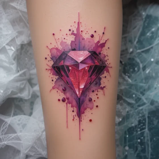 Watercolor Ruby Tattoo