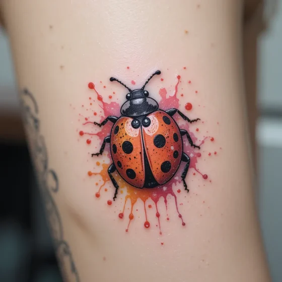 4Watercolor Splash Ladybug