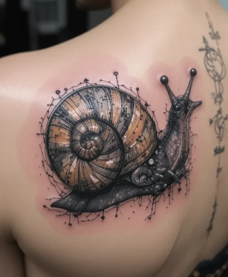 Abstract Snail Tattoo