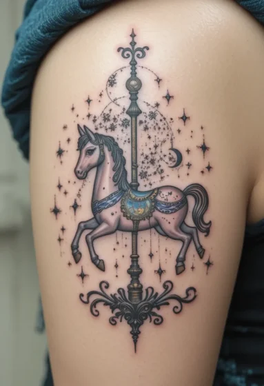 Carousel Horse with Stars and Moons
