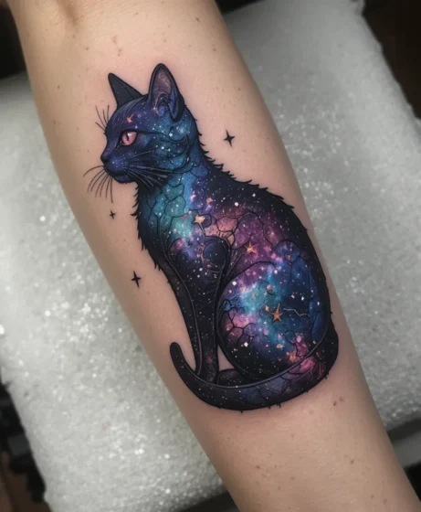 Celestial Cat with Galaxy Fur
