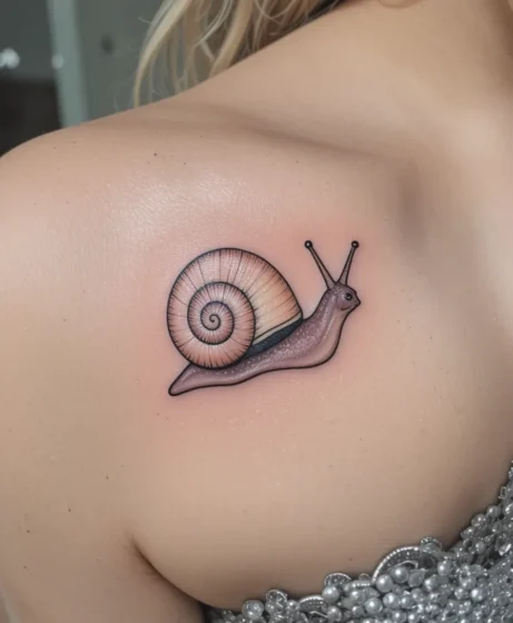 Feminine Snail Tattoo