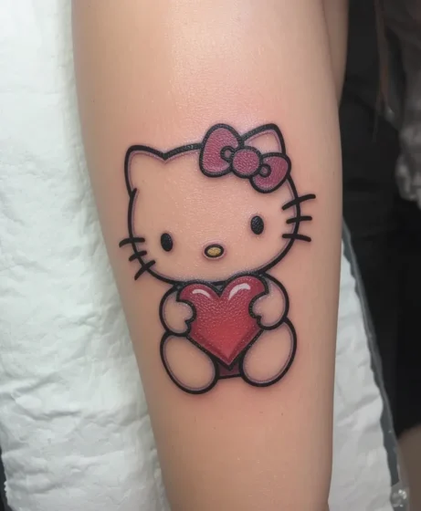 Hello Kitty Holding a Heart