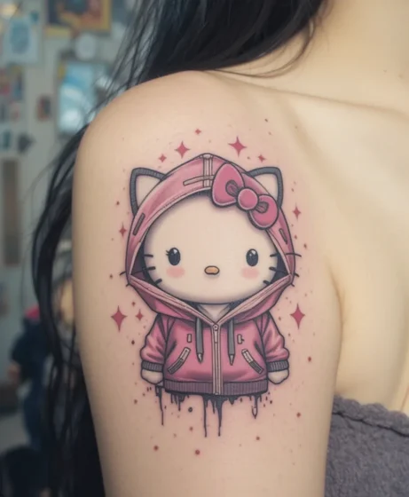 Hello Kitty With Pink Hoodie