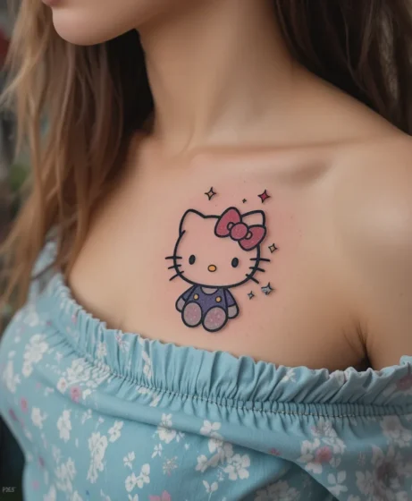 Hello Kitty With Starry Background