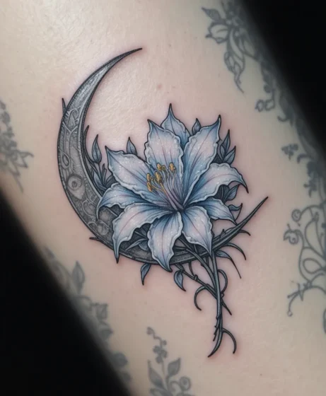 Lily with Crescent Moon