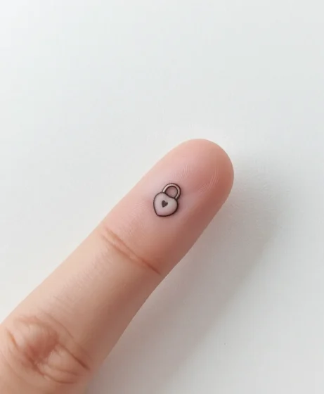 Mini Heart Lock Tattoo
