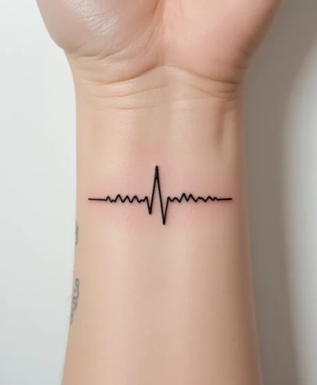 Mini Heartbeat Tattoo