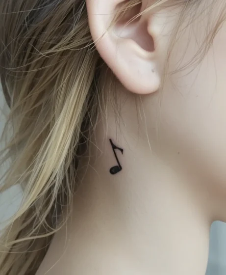 Mini Musical Note Tattoo
