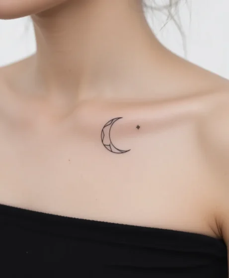 Minimalist Moon Tattoo