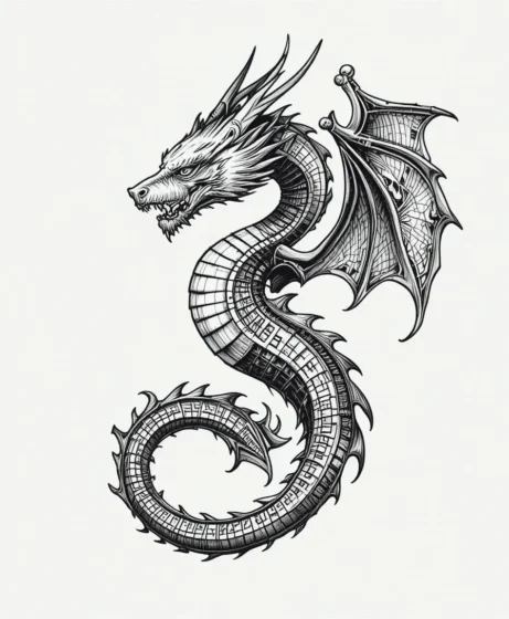 Nordic Rune Draken Tattoo
