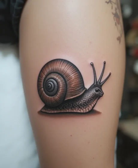 Realistic Snail Tattoo