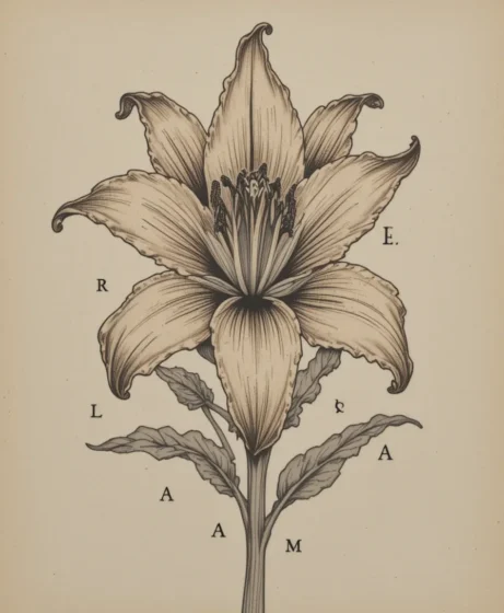 Vintage Botanical Lily