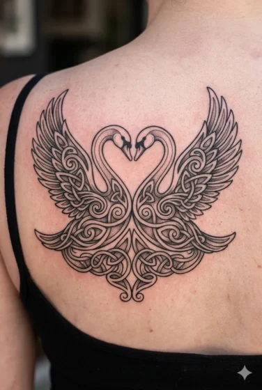 Celtic Knot Two Swans