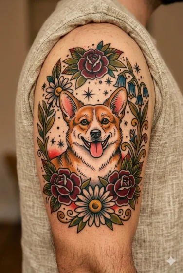 Cheerful Corgi Cartoon