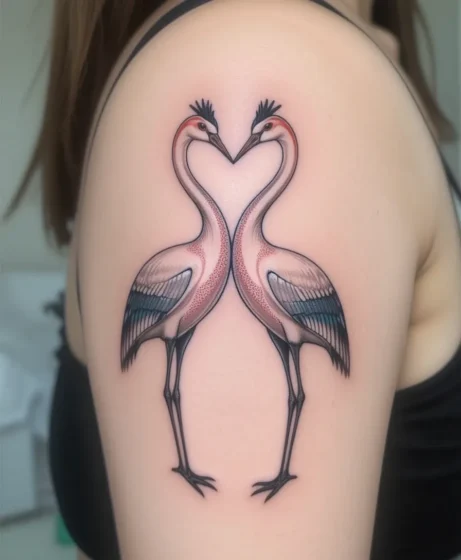 Crane Pair Tattoo