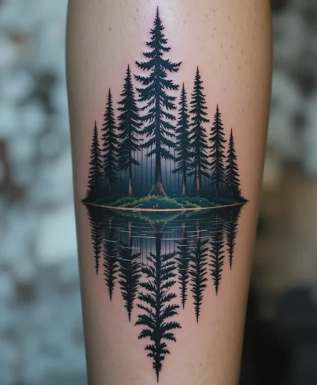 Forest Reflection in Water