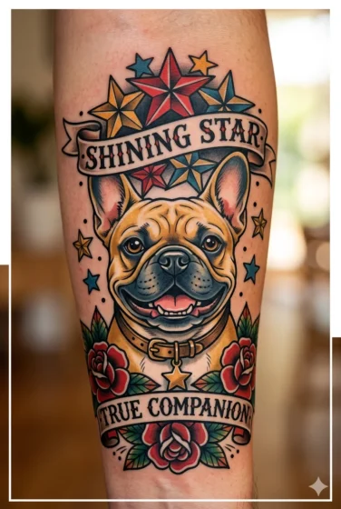 French Bulldog with Stars