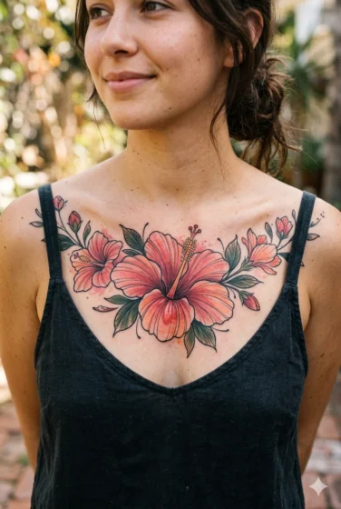 Hibiscus Chest Piece
