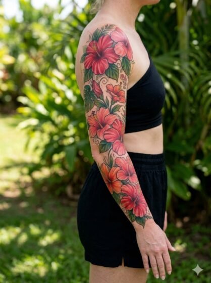 Hibiscus Sleeve Design