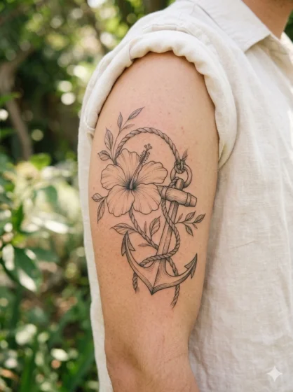 Hibiscus with Anchor Detail