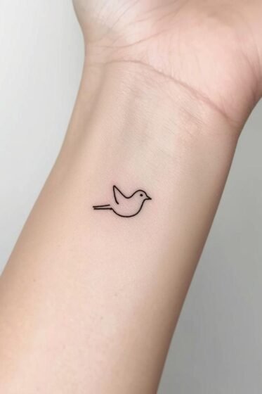 Small Sparrow Wrist Tattoo