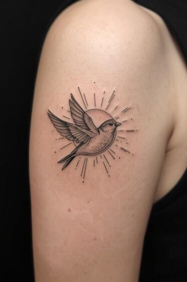 Sparrow and Sun Tattoo
