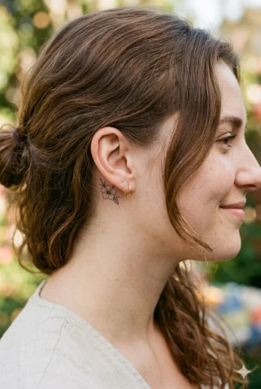 Tiny Hibiscus Behind the Ear