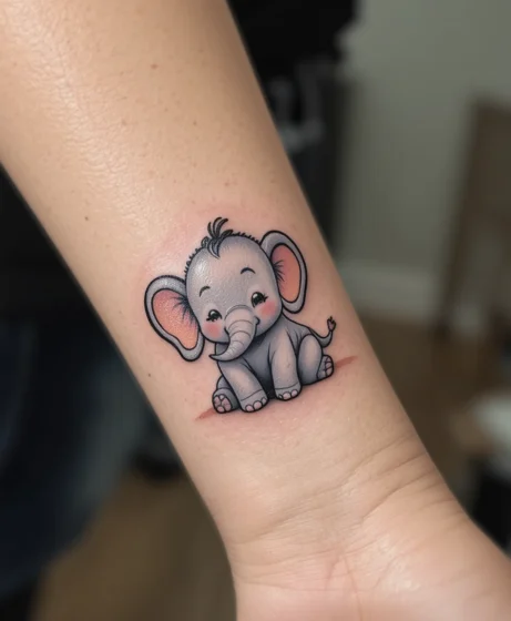 Baby Elephant Cartoon Style