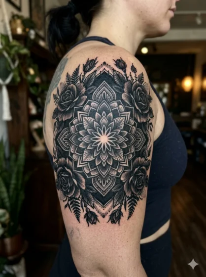 Dark Floral Mandala Cover Up