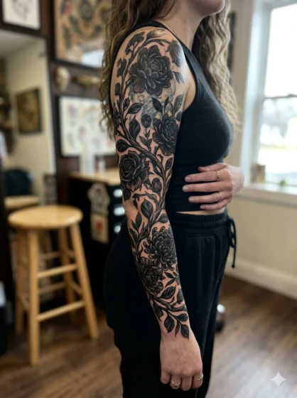 Dark Floral Vine Wrap