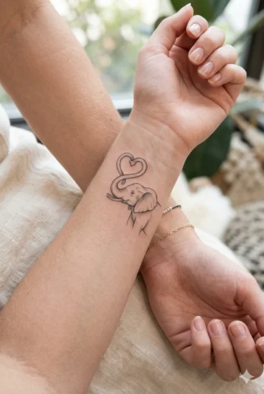 Elephant with Heart Shape Trunk